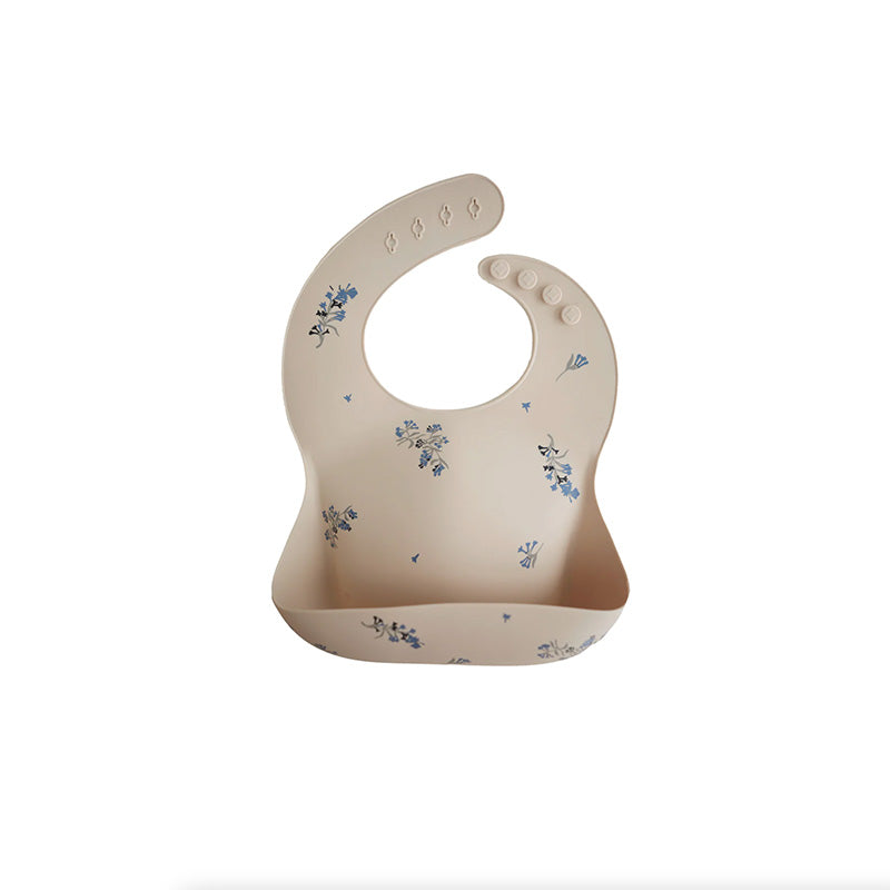 Silicone Baby Bib - Lilac Flowers