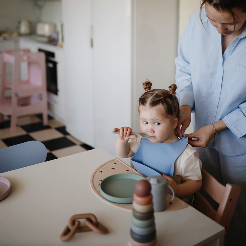 Silicone Baby Bib - Powder Blue