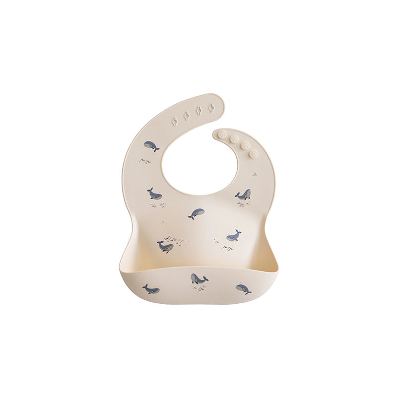 Silicone Baby Bib - Whales