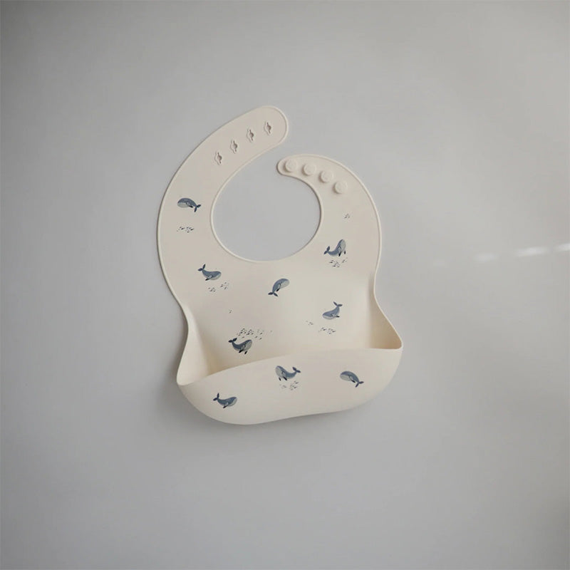 Silicone Baby Bib - Whales