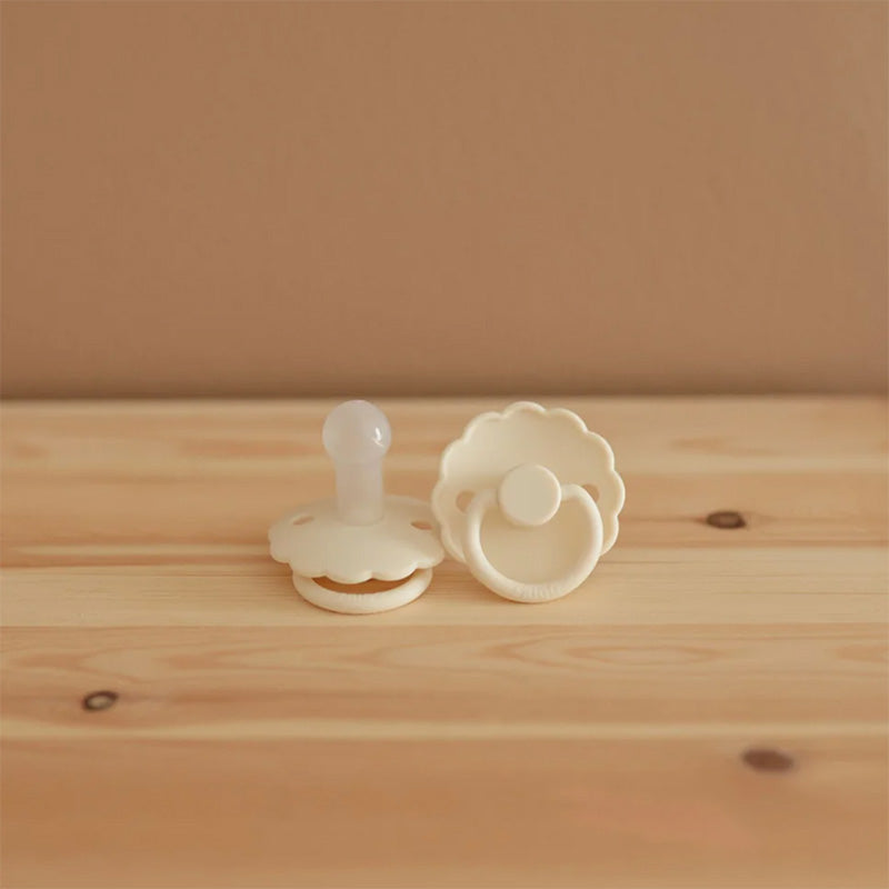 Daisy Silicon Pacifier - Cream