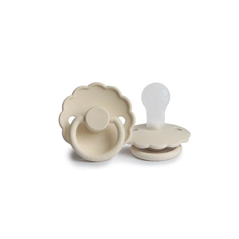 Daisy Silicon Pacifier - Cream