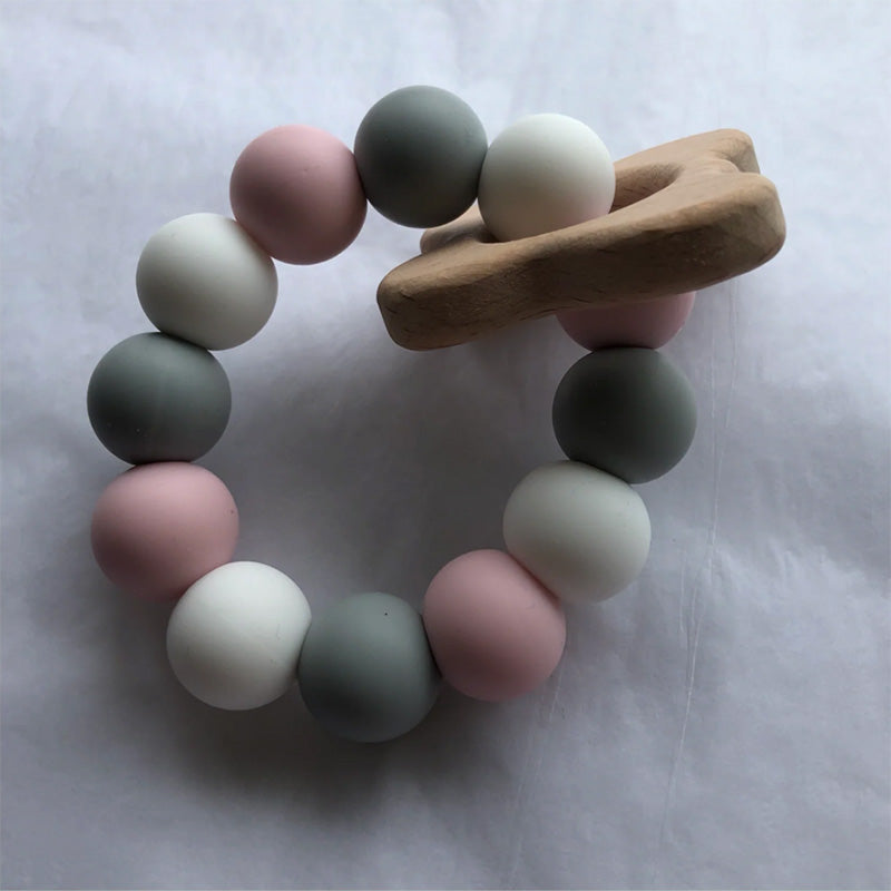 Round Teether - Pink and Grey