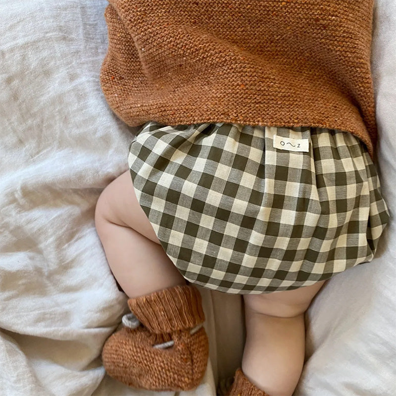 Shortie Bloomers | Olive Gingham