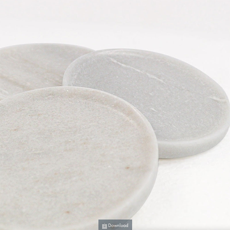 Round Marble Coasters | Set of 4