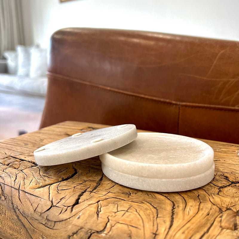 Round Marble Coasters | Set of 4