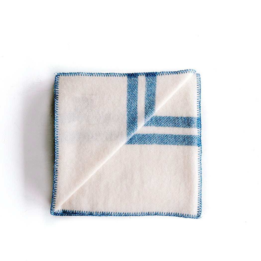 NZ Lambs Wool Blanket | Barney Blue Trim