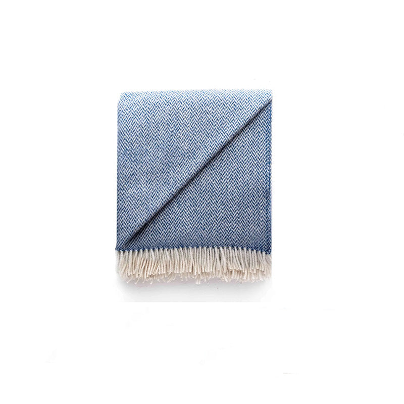 NZ Lambs Wool Throw | Blue Cliffs Chevron