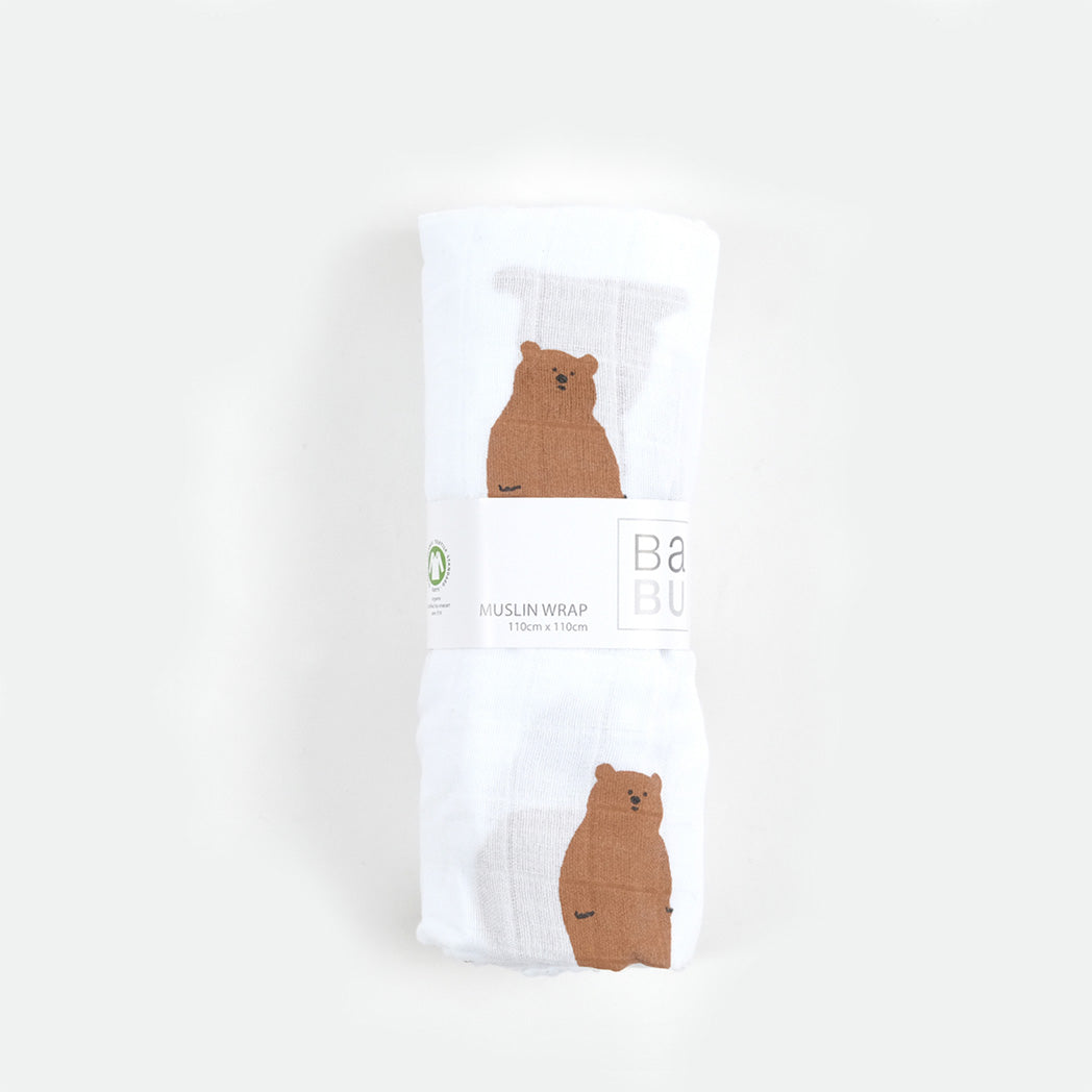 Muslin Wrap - Chubby Bear