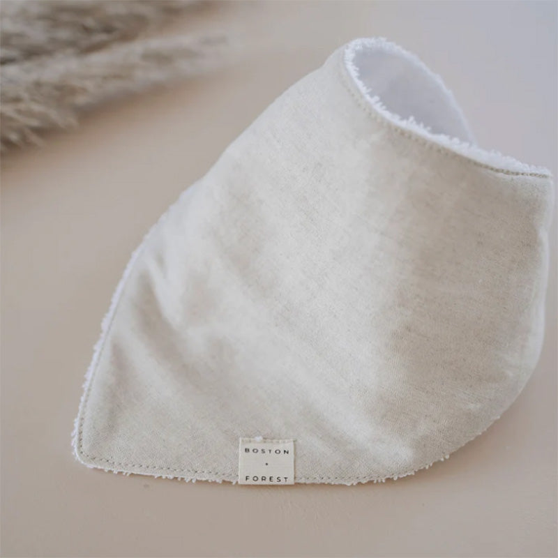 Linen/Towelling Dribble bib - Oatmeal