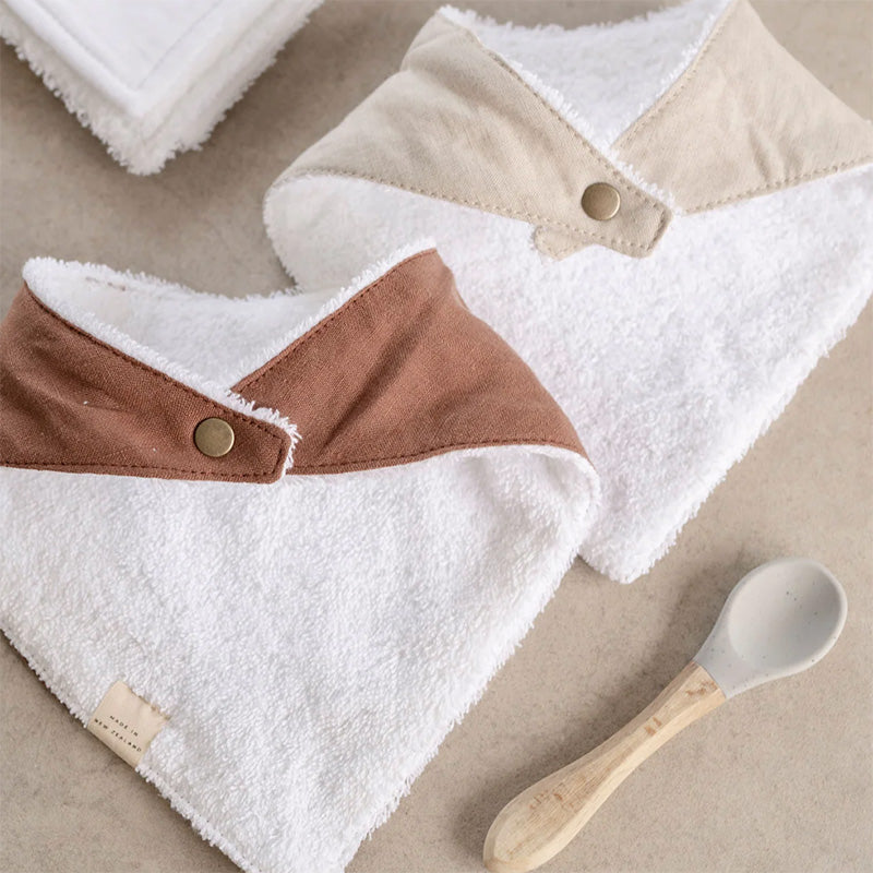 Linen/Towelling Dribble bib - Oatmeal