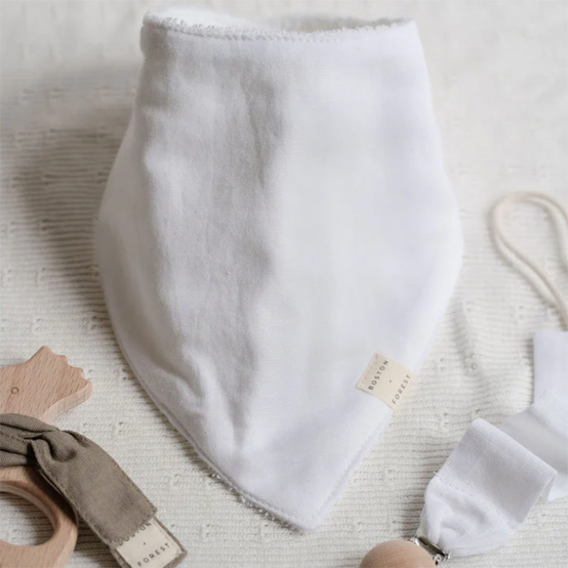 Linen/Towelling Dribble bib - White