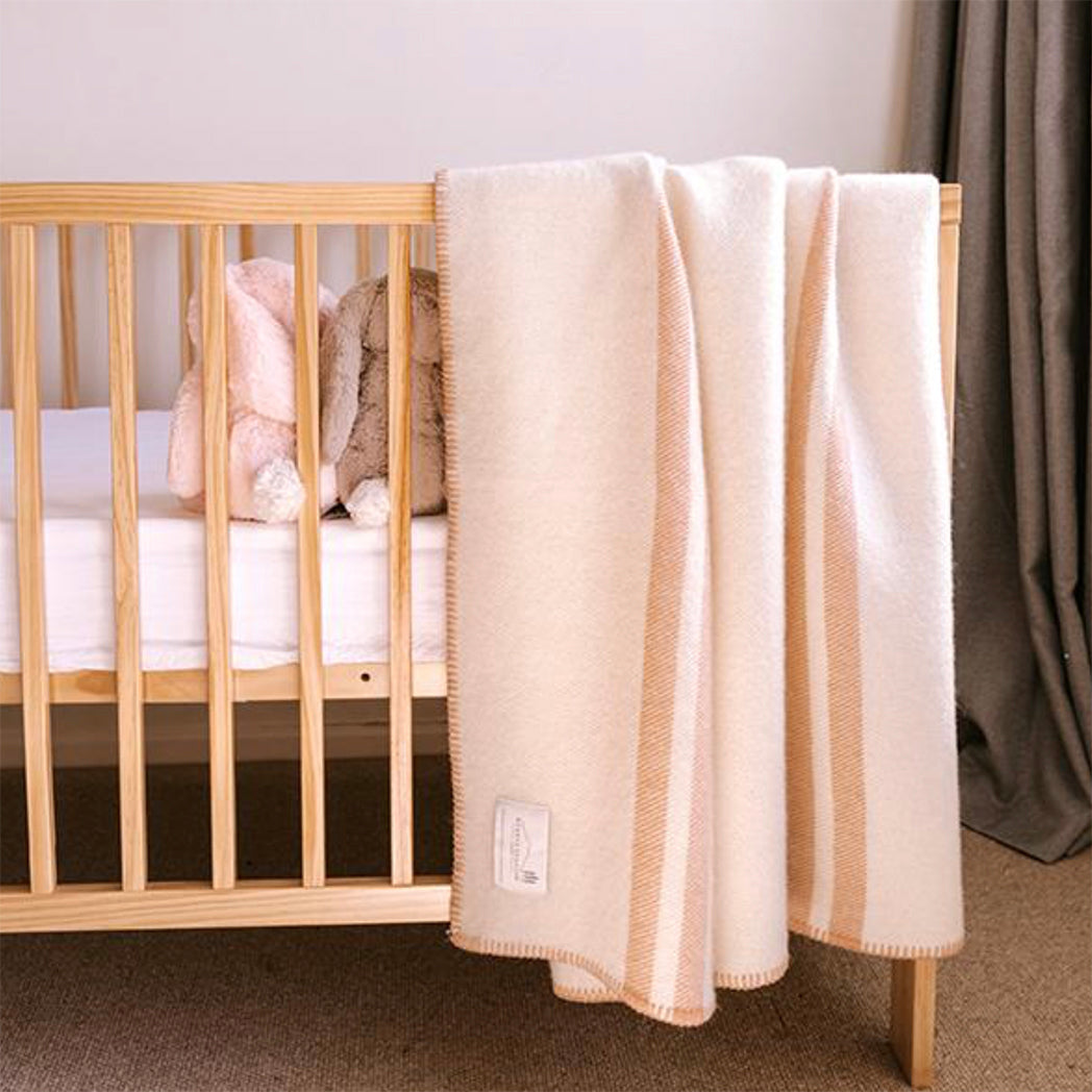 NZ Lambs Wool Blanket | Piki Pink Trim