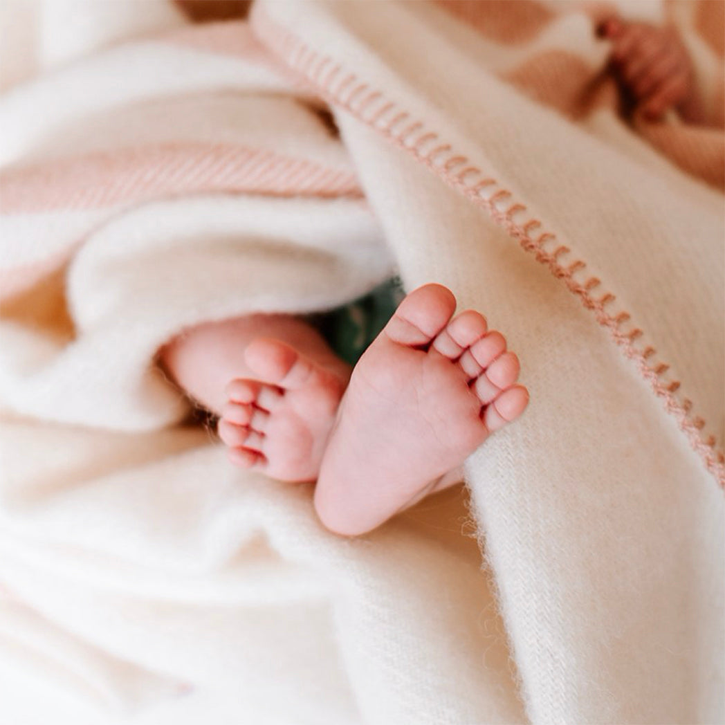NZ Lambs Wool Blanket | Piki Pink Trim