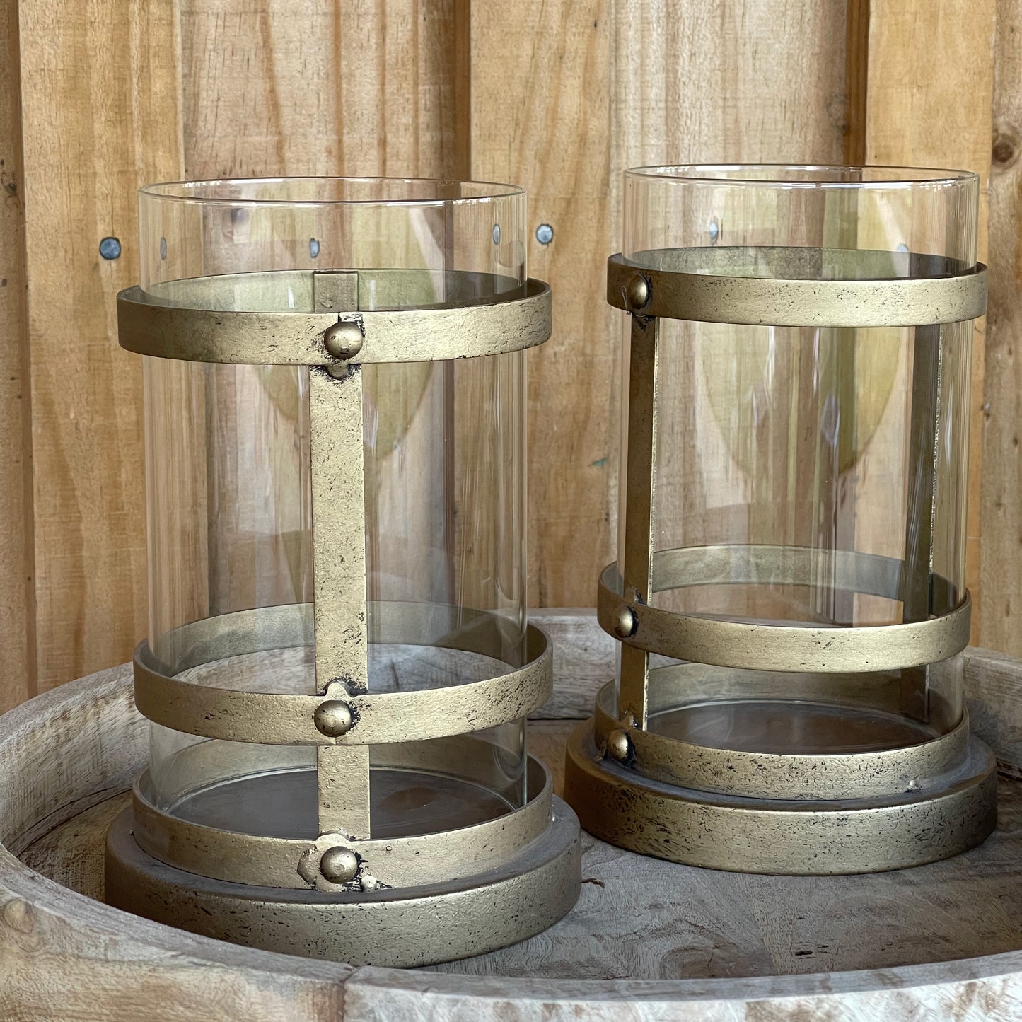 Industrial Brass Candle Hurricane