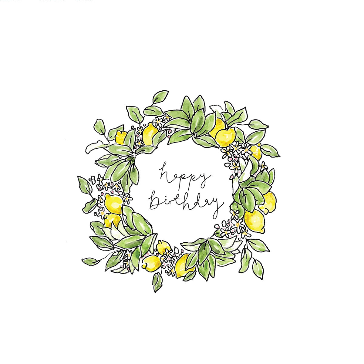 Birthday Lemon Wreath | Greeting Card