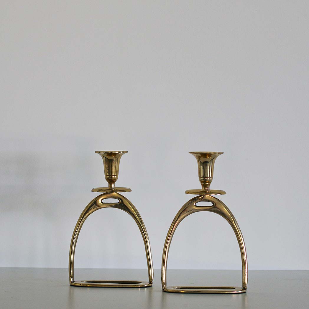 Stirrup Candle Holder SET OF 2 | Brass