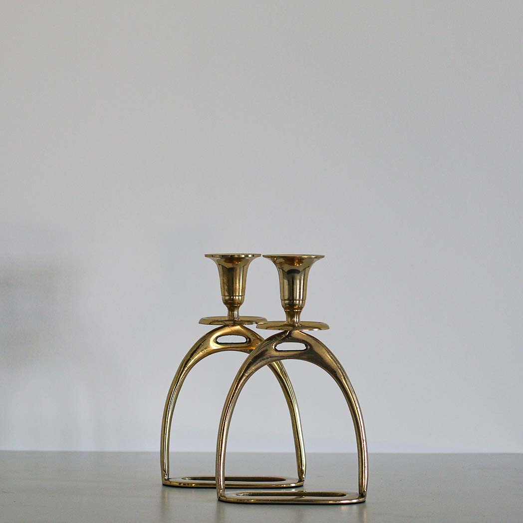 Stirrup Candle Holder SET OF 2 | Brass