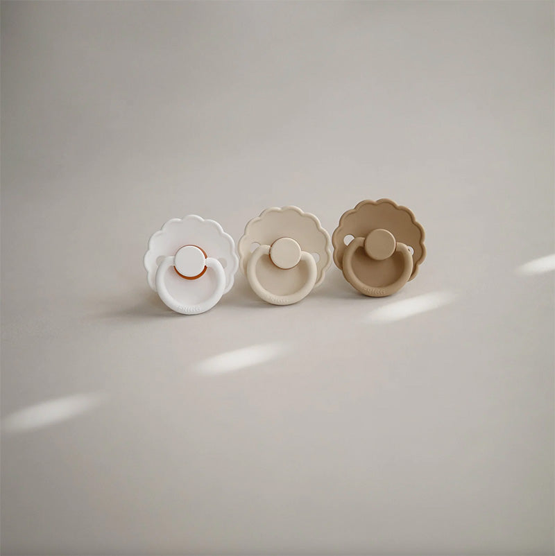 Daisy Silicon Pacifier - Cream