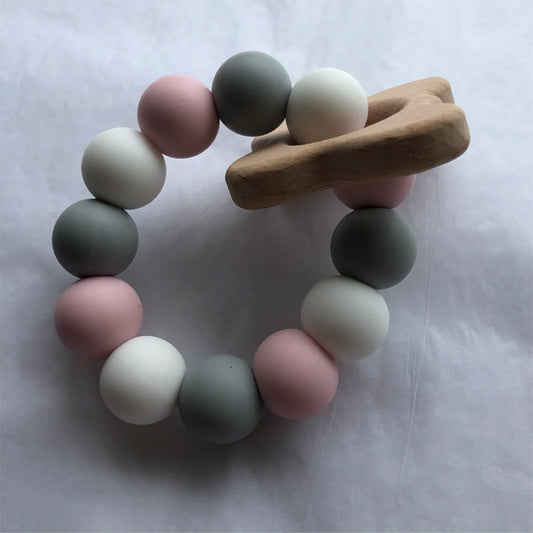 Round Teether - Pink and Grey