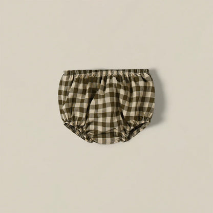Shortie Bloomers | Olive Gingham