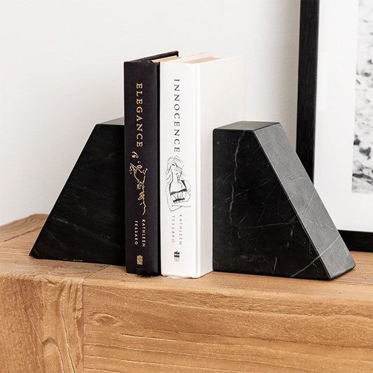 Marble Bookend, Set of 2 | Black