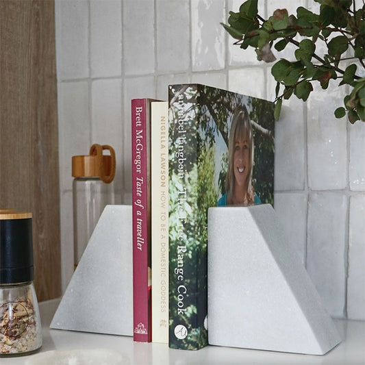 Marble Bookend, Set of 2 | White
