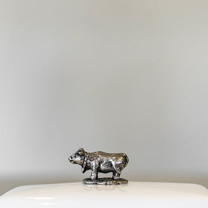 White Porcelain and Pewter Butter Dish