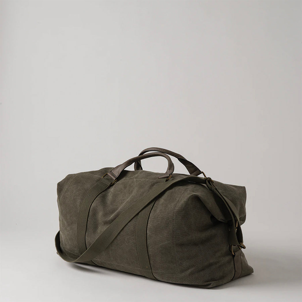Olive Canvas & Leather Weekender | La Paz Waxed
