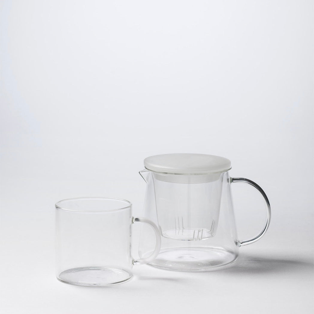 Glass Tea Pot w Frosted Lid