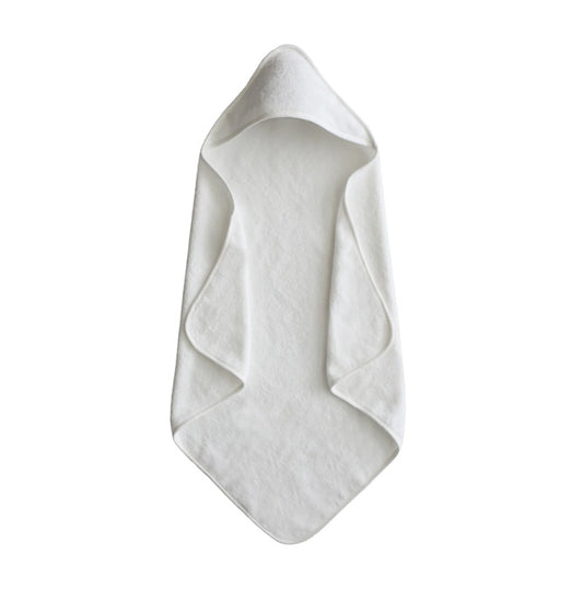 Organic Cotton Baby Hooded Towel - White