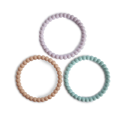 Pearl Teething Bracelet - Lilac/Cyan/Soft Peach