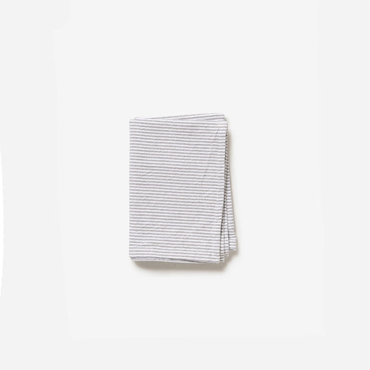 Stripe Washed Cotton Tea Towel - Grey